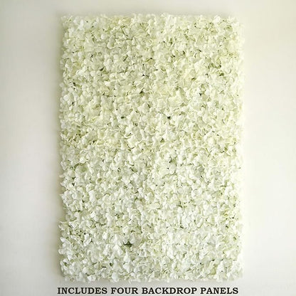 Efavormart 4 PCS Cream Silk Hydrangea Flower Mat Wall Wedding Event Decor for DIY Centerpieces Arrangements Party Decorations