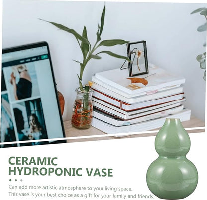 Creative Gourd Shaped Ceramic Vase Smooth Surface Desktop Flower Display Container Home Decoration Flower Arrangement Gift