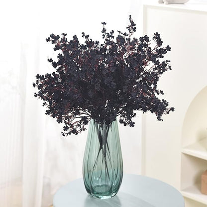 15PCS Artificial Baby Breath Flowers Fake Silk Real Touch DIY Floral Bouquets Decor Wedding Party Decoration Arrangements-Black