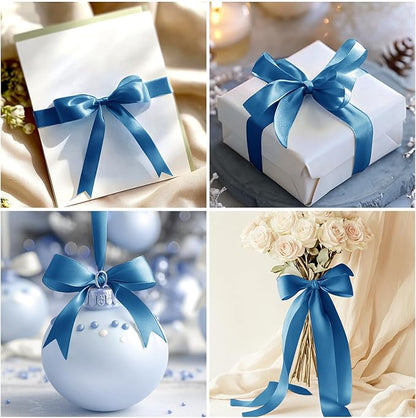Blue Ribbon 1-1/2 inch Royal Blue Satin Fabric Ribbon 50 Yards for Craft Wrapping Flower Bouquet Hair Bow Making Wedding Invitations Party Decoration