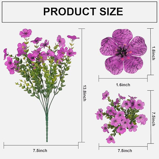Artificial Flowers for Outdoor,12 Bundles Silk Fake Flowers,UV Resistant Realistic Plastic Faux Plants,No Fade Colorful Daisy for Porch,Patio,Garden,Window Box (4 Multicolor)