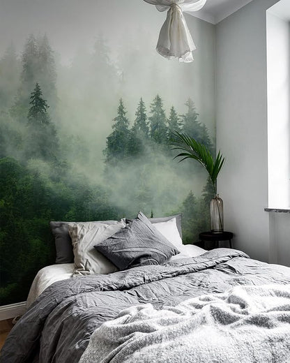 Forest Wall Murals Peel and Stick Forest murals Removable Waterproof Large Wallpaper for Living Room Bedroom (Color-3, 197×120 inch)