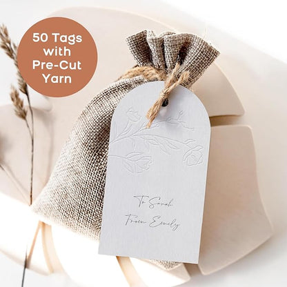 50 Floral Thank You Gift Tags with String Attached, Small Thank You for Celebrating with Us Gift Bag Tags for Presents and Personalized Party Favors - Baby Shower, Wedding, Bridal Shower, Birthday
