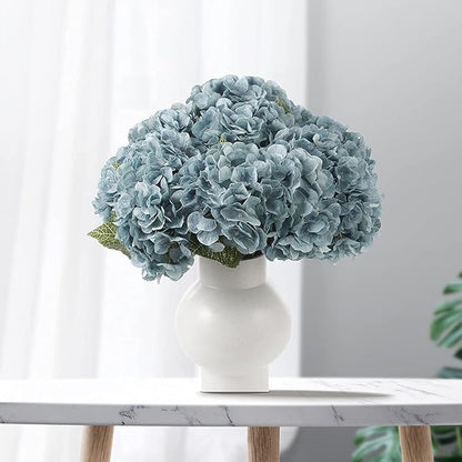 2Bouquets Artificial Fake Flowers Plants Silk Hydrangea Arrangements Wedding Bouquets Decorations Plastic Floral Home Kitchen Garden Party Festival Bar DIY (Blue Haze, 5 Flower Heads)