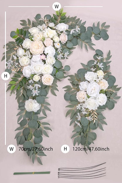 Arch Flowers (Pack of 2) for Wedding Ceremony Arbor and Reception Backdrop Decoration Wedding Welcome Signs Floral Birthday Party Decoration