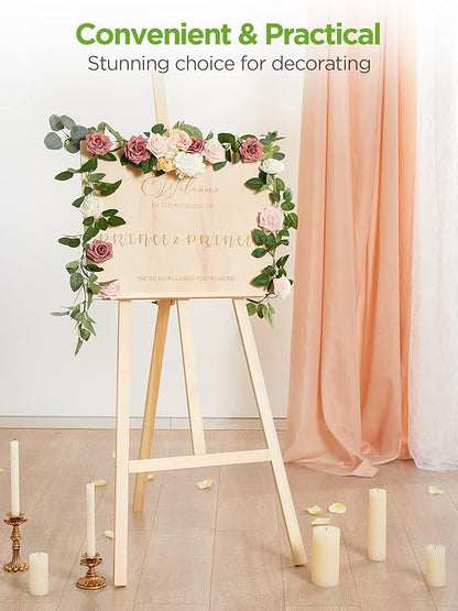 InnoGear Artificial Flowers, 50 Pcs Shades of Dusty Foam Fake Roses Bulk with Stems for Decoration DIY Wedding Bouquets Centerpieces Bridal Shower Party Christmas Tree