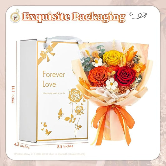 Flowers for Delivery Prime Forever Flowers Preserved Roses Bouquets Purple Flower Birthday Gifts for Women Valentine's Day Mothers Day Graduation