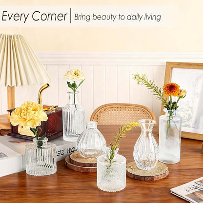 Clear Glass Bud Vases Set of 36, Mini Flower Vase for Centerpieces, Small Clear Vases in Bulk for Wedding Decorations, Vintage Vase for Table, Recepetion, Home Décor