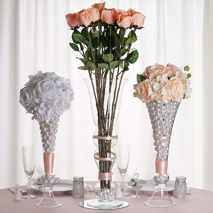 Efavormart 4 Pack | 20'' Pilsner Curved Trumpet Glass Vase