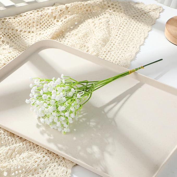 ASTRYAS 60Pcs Babys Breath Artificial Flowers, Baby Breath Flowers Artificial Bulk, Fake White Gypsophila Babies Breath Real Touch Flowers for Wedding Bouquet Floral Arrangement Party Home Decor