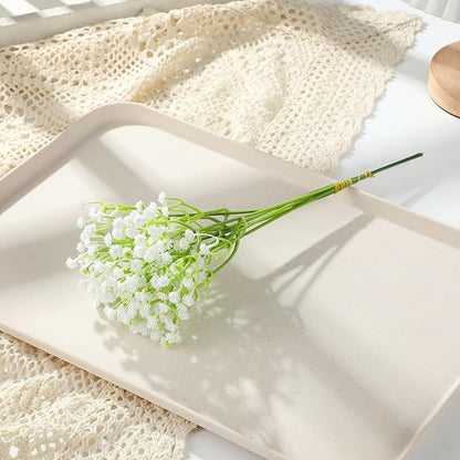 ASTRYAS 60Pcs Babys Breath Artificial Flowers, Baby Breath Flowers Artificial Bulk, Fake White Gypsophila Babies Breath Real Touch Flowers for Wedding Bouquet Floral Arrangement Party Home Decor