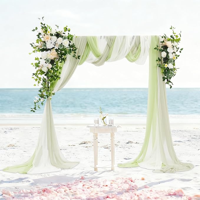 Artificial Wedding Arch Flowers Kit (Pack of 5),2pcs Artificial Hanging Flower Arch Decor,for Wedding Ceremony Arbor Reception Backdrop Rose Floral Party Outdoor Decoration Green