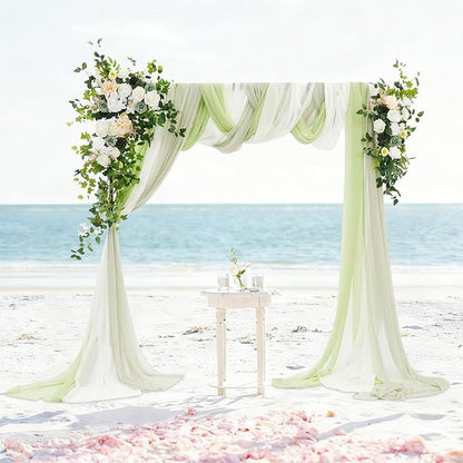 Artificial Wedding Arch Flowers Kit (Pack of 5),2pcs Artificial Hanging Flower Arch Decor,for Wedding Ceremony Arbor Reception Backdrop Rose Floral Party Outdoor Decoration Green