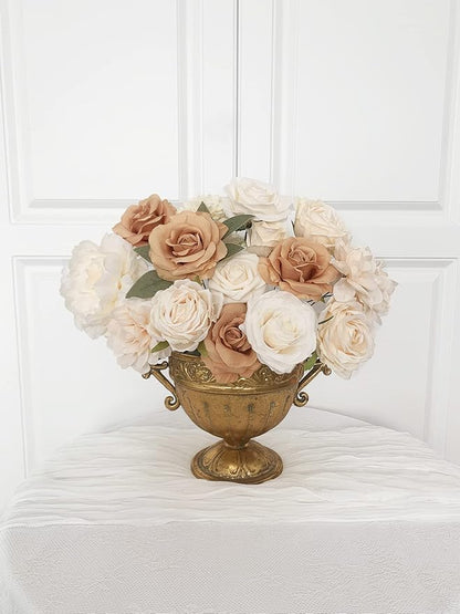 Roses Artificial Flowers Nude Bouquet Box Set for DIY Wedding Centerpieces for Table Bridal Baby Shower Decorations Party Home Decor Indoor Outdoor Faux Silk Floral Arrangements