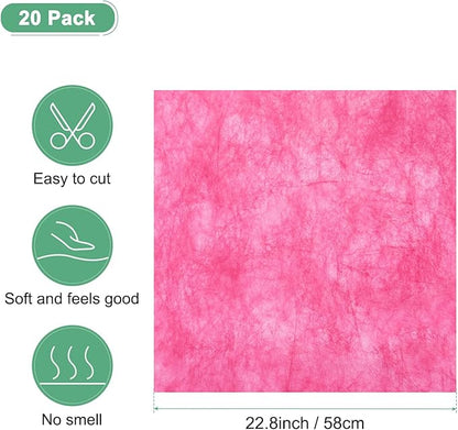 M METERXITY 20-Sheet Korean Cotton Wrapping Flower Paper, Waterproof Floral Wrapping Cotton Paper for Bouquets/Gift Packaging [Rose Red]
