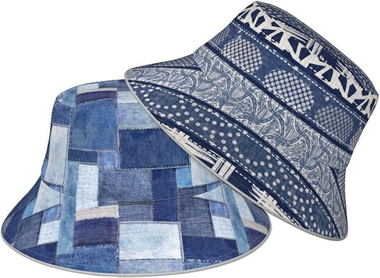 Bucket Hat Beach Summer Sun Hat Reversible Fisherman Hats Double Sided Wearing for Women Men Boys Girls