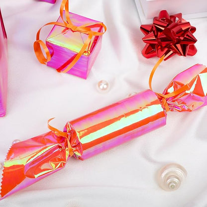 Yarcony Holographic Wrapping Paper Roll - 17Inch x 33Feet - Elegant Metallic Iridescent Red Shimmering Hologram Foil Textures Christmas Gift Wrap Paper for Birthday, Parties, Birthday, Wedding