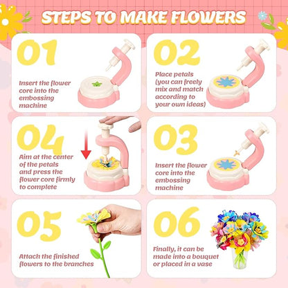 Oviovioi Fabric Flower Bouquets Toys, Arts & Crafts for Kids - Flowers Market Toys,Build Your Flower Bouquet, DIY Toddler Craft Kits for Girls Ages 4 5 6,Ideas Birthday Gifts