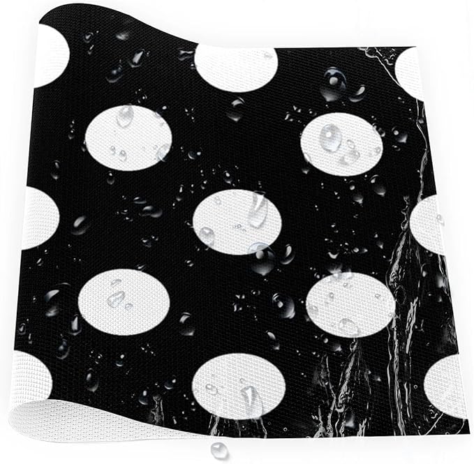 Black White Polka Dot Placemats Set of 4 PVC Vinyl Non Slip Table Mats Waterproof Heat Resistant Place Mats Washable Wipeable Dining Table Mat for Kitchen Party Farmhouse Indoor Outdoor Decorative