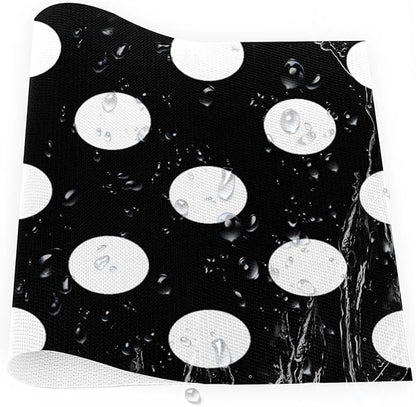 Black White Polka Dot Placemats Set of 4 PVC Vinyl Non Slip Table Mats Waterproof Heat Resistant Place Mats Washable Wipeable Dining Table Mat for Kitchen Party Farmhouse Indoor Outdoor Decorative