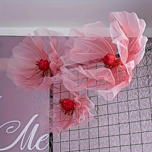 Wedding Decorations for Reception, 5.58 ft Huge Artificial Silk Flower Decoration, Wedding Arrangements, Birthday Party Banquet Background Decor, Shop Window Display (S Red)