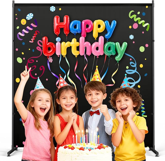 Black Photography Backgroud/Backdrop –Width Adjustable Thick & Opaque Fabric for Studio, Party, or Video Backdrop– Perfect for Portraits, Events, and Professional Shoots (Black, 6FT X 6FT)