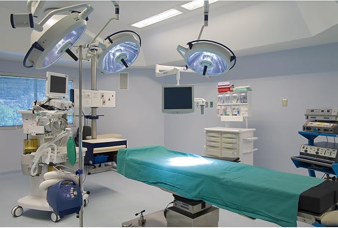 Hospital Backdrop Modern Operating Room Backdrop Doctor Surgery Anesthesia Bed Sickbed Medical Equipment Photo Background for Doctor Nurse Operating Room Background Portrait Studio Props 7x5ft