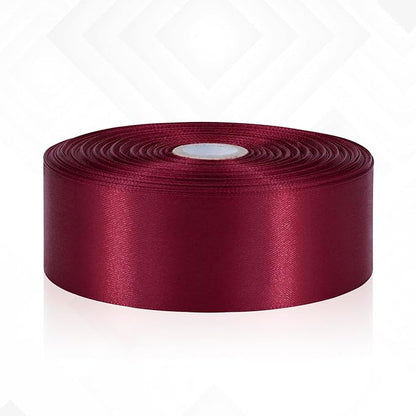 Wine Red Satin Ribbon 1-1/2 Inch 60 Yards, Solid Burgundy Polyester Fabric Ribbon for Crafts, Gift Wrapping, Flower Bouquet, Baby Shower, Birthday, Wedding and Festival Decor