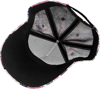 Floral Baseball Cap for Women Fashionable Adjustable Dad Hat Low Profile Running Hat for Summer Sporting Working Hiking