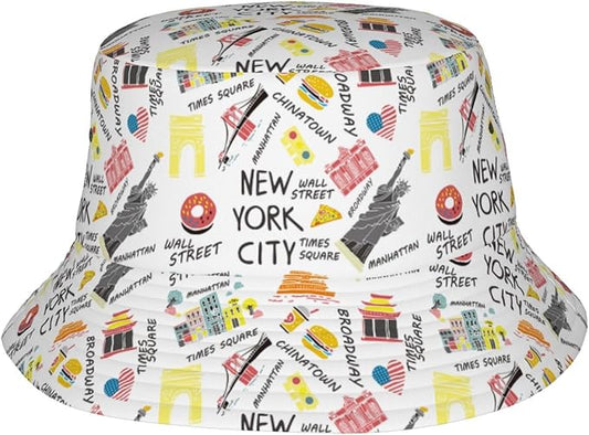 Cartoon Bucket Hat Summer Beach Travel Sun Hat Packable Fisherman Cap for Men Women