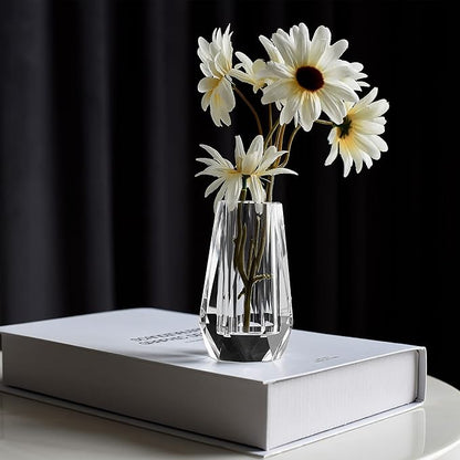 kitCom Flower Vase, Modern Mini Crystal Vase, Lead-Free Flower Vase, European Crafted for Table, Home Decoration, Wedding or Luxury Gifts, 2.4 x 2.4 x 4 Inches