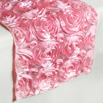 Efavormart Wonderland Rosette Premium Table Runners for Weddings Party Banquets Decor Fit Rectangle and Round Table - Pink