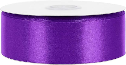 MEEDEE Purple Satin Ribbon 1-1/2 Inch Purple Ribbon Lux Double Faced Satin Ribbons by 50 Yards Polyester Satin Ribbons for Crafts, Weddings, Flower Bouquet, Holiday Decorating