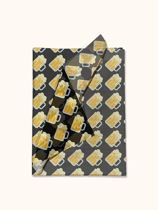 Pro Supply Global Beer Printed Tissue Paper for Gift Bags or Boxes and Wrapping - Father's Day Adult Bulk Decorative Art Tissue Paper for Packaging and Gifting | 24 Sheets 20" x 30"