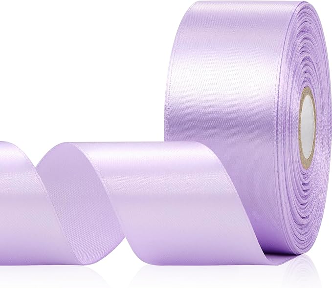 30 Yards Light Purple Ribbon 1-1/2 Inch, Light Purple Satin Ribbon for Gift Wrapping, Flower Bouquet, Crafts, Baby Shower, Christmas, Wedding and Easter
