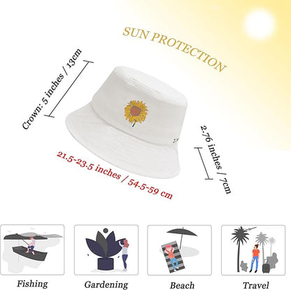 ZLYC Unisex Fashion Embroidered Bucket Hat Summer Fisherman Cap for Men Women