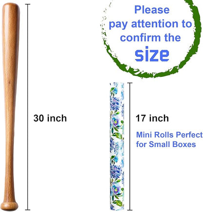 MAYPLUSS Floral Gift Wrapping Paper Roll - Watercolor Blue Hydrangea Design Floral Gift Wrap Paper for Wedding, Bridal Shower, Mother’s Day, Valentine's Day, Birthday, Anniversay (17 Inch X 16.5Feet)