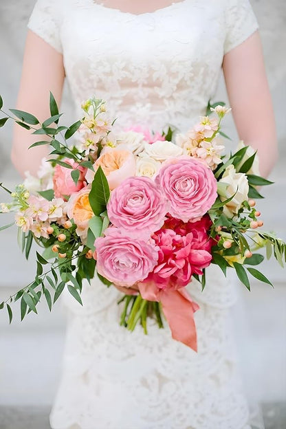 Faux Ranunculus 5PCS Real Touch Flowers Pink Peonies 21.6” Pink Ranunculus Long Stem Artificial Flowers for Tall Vase for Weddings Bridal Bouquet Baby Shower Decorations