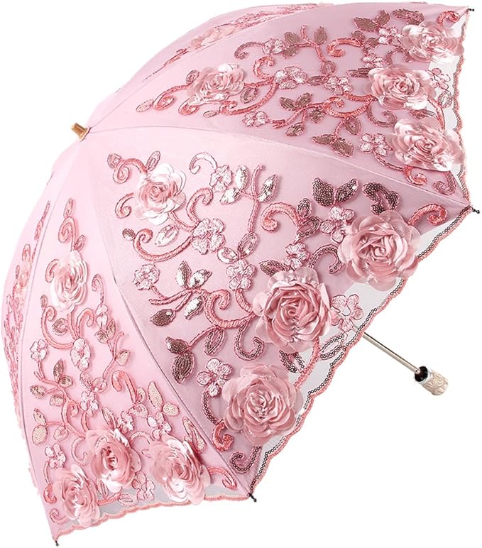 Honeystore Flower Lace Parasols for Wedding Party Lace Bridal Umbrella