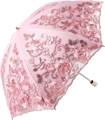 Honeystore Flower Lace Parasols for Wedding Party Lace Bridal Umbrella