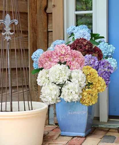 Hollyone Purple Hydrangea Artificial Flowers Large Artificial Hydrangeas Silk Flowers for Home Decor Indoor Wedding Flowers Bouquets Faux Flowers Kitchen Centerpiece Table Decorations