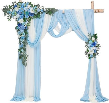 TINGE TIME Artificial Arch Flowers Kit Pack of 5, Wedding Decorations for Reception with Hanging Flowers, Wedding Arch Silk Floral Arrangements Ceremony Backdrop French Country Outdoor Party Decor