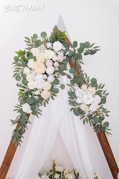 Arch Flowers (Pack of 2) for Wedding Ceremony Arbor and Reception Backdrop Decoration Wedding Welcome Signs Floral Birthday Party Decoration