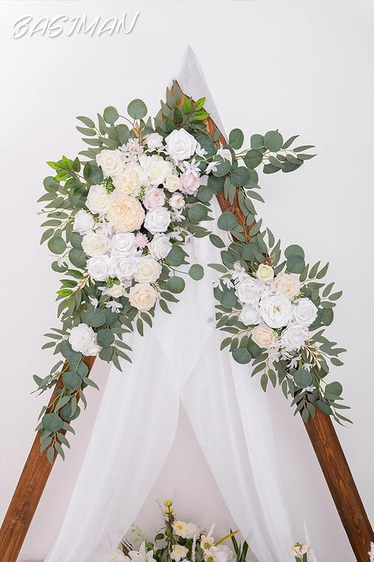 Arch Flowers (Pack of 2) for Wedding Ceremony Arbor and Reception Backdrop Decoration Wedding Welcome Signs Floral Birthday Party Decoration