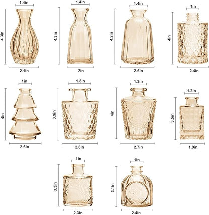 RUCKACE Bud Vases in Bulk 22 Gold Glass Small Vases Flower Vase for Centerpiece Table Wedding Decorations Home Decor Party