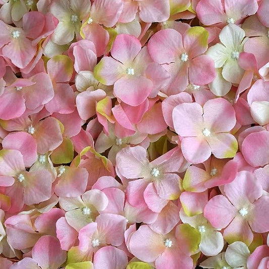 Efavormart 11 Sq ft. | Pink/Cream UV Protected Hydrangea Flower Wall Mat Backdrop - 4 Artificial Panels