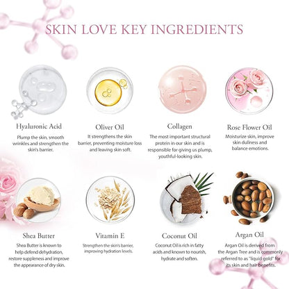 Christmas Gifts for Women, Spa Gifts 28pcs Rose Facial Skin Care Set for Women, Face Cream, Bath Oil, Serum, Shower Accessories - Bath and Body & Facial Kit - Birthday, Valentine's, Bridal Shower