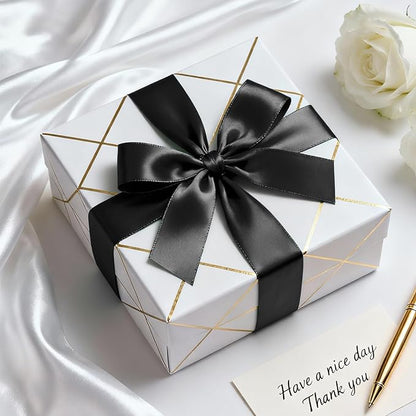 1-1/2" x 50 Yards Satin Ribbon - Black Silk Ribbon with Spool - Ideal for Gift Wrapping, Floral Bouquets, Crafts, Wedding Party Decorations, Christmas and Sewing Projects