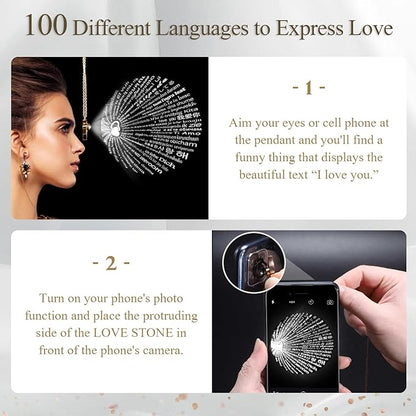 Preserved Real Rose-Eternal Flowers Rose Mothers Day for Mom Women Her Wife Girlfriend on Birthday Valentines with I Love You Necklace 100 Languages Romantic Gift (Black)