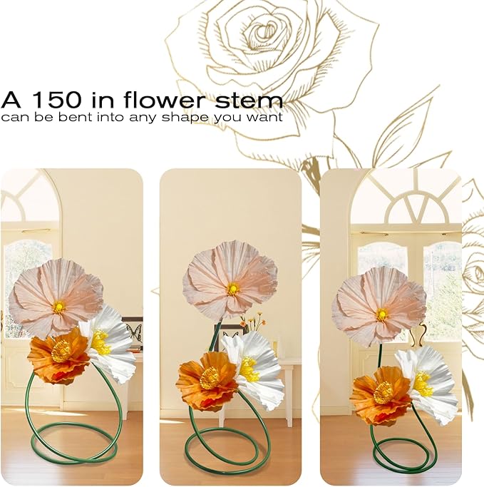 Large Giant Artificial Flowers Decoration - Indoor Outdoor Decor Huge Paper Flower, Realistic Faux Flowers for Home/Office/Living Room /Wedding Ceremony Party /Birthday Party 3pc (Pink Orange White)